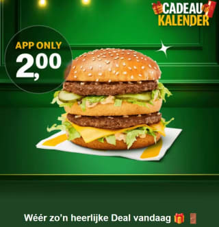 Big Mac voor €2 bij Mc Donalds