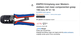 Knipex 975110 - Krimptang RJ11/12 voor €21,35 bij Amazon