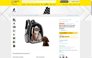 Mochila transportadora para mascotas por $239 | Mercado Libre