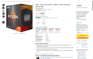 Procesador Ryzen 7 5800X 8 Núcleos por $2,965 | Oferta Amazon