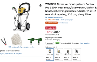 WAGNER Airless verfspuitsysteem Control Pro 350 M voor €385,98 bij Amazon