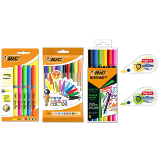 BIC 511033 Set de Escritura Multicolor 23 uds con corrector, subrayadores y rotulador