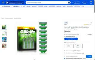 Cartucho Gillette Mach3 Sensitive 8 Unidades por $229 | Walmart