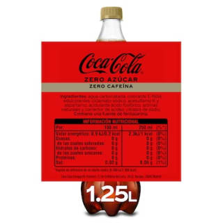 Coca-Cola zero azúcar zero cafeína 1,25 L por 1,00€ en DIA