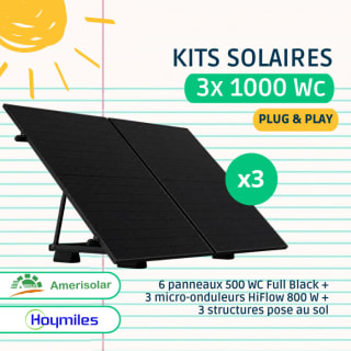 Kits Solaires Plug And Play 3x1000 Wc Full Black pour 1 158€ chez Upwatt