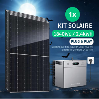 Kit Solaire Plug and Play 1840 Wc avec Batterie 2,4kWh Zendure à 1077€