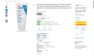 CeraVe Crema Hidratante 170g por $126 | Oferta Amazon