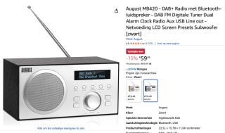 DAB+ Radio met Bluetooth-luidspreker - August MB420 voor €59,49 bij Amazon