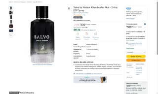 Salvo by Maison Alhambra 3.4oz por $298 | Oferta Amazon