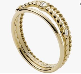 Fossil Anillo de Mujer Vintage Heritage Acero Inoxidable Color Oro, por 29.26€