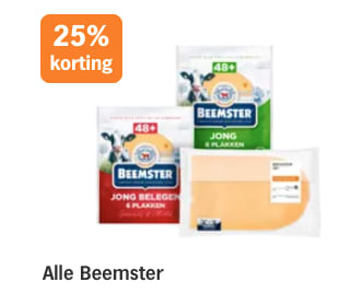 25% korting op Alle Beemster kaas bij de AH