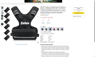 ZELUS Chaleco Lastrado 10lb por $519 | Amazon