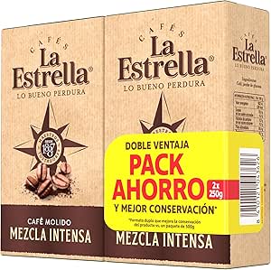 2 paquetes La Estrella Café Molido Mezcla Intensa 250g por 4.75€