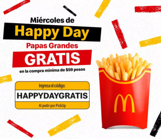 Cupón McDonald's: Papas Grandes Gratis comprando $59