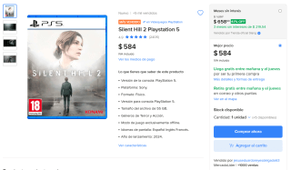 Silent Hill 2 (PlayStation 5) por $584 en Mercado Libre
