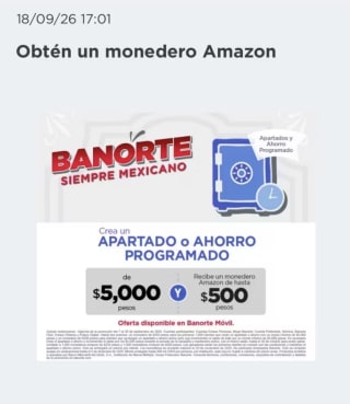 Gana un Monedero Amazon de $500 en Banorte