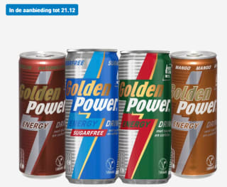 GOLDEN POWER Energydrink voor €0,50 bij de Aldi