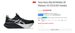Tenis Asics Ahq Gel-Nimbus 28 Platinum por $2,015 | Sport Palace