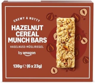 by Amazon Barritas de Cereales con Avellanas 138 g (6 x 23 g) por 0,92€
