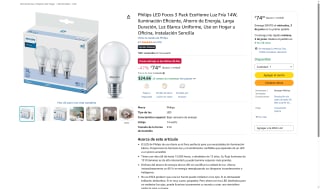 Focos LED Philips 14W por $74 | Descuento Amazon