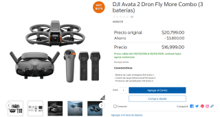 Dron DJI Avata 2 Fly More Combo por $14,299 | Costco (Banamex)