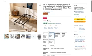Base de cama individual acero por $675 | Oferta Amazon