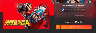 Borderlands 4 (PC) por $597 | Oferta Instant Gaming