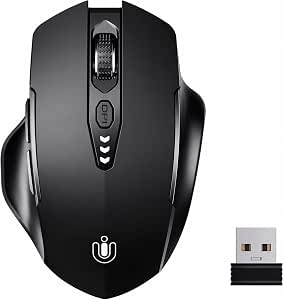 Uineer Ratón Inalámbrico, 3200 dpi, Indicador de Batería, Negro Mate 15.32€