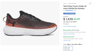 Tenis Under Armour Infinite por $1,007 | Oferta Mercado Libre
