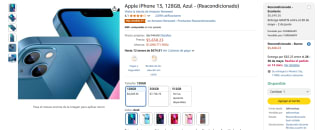 iPhone 13 128GB Reacondicionado Aceptable $5,658 | Descuento Amazon