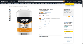 Gillette Clinical Sport Triumph Antitranspirante por $67 | Descuento Amazon