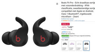 Beats Fit Pro in diverse kleuren voor €149 bij Amazon