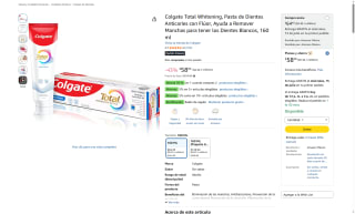 Pasta de Dientes Colgate Total Whitening 160ml por $38 | Amazon