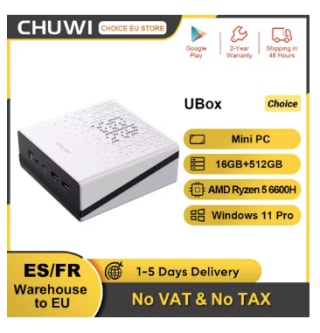 Chuwi UBox mini-pc (Ryzen 5 6600H, 16GB, 512GB) voor €281 bij AliExpress