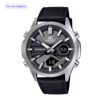 Reloj Casio Edifice analógico digital de cuarzo con correa cuero y esfera gris 52.64€