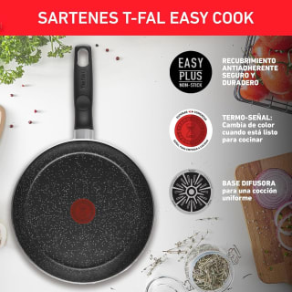 T-FAL Juego de sartenes Easy Cook 20, 24 y 26 cm por $478 en Amazon