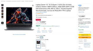 KAIGERR Laptop Gamer 16" Ryzen 7 H255 por $12,861 en Amazon