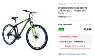 Bicicleta de Montaña Benotto XFS290 R29 21V Negro con Verde