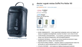 deuter rugzak reistas Duffel Pro Roller 90 voor €133,87 bij Amazon