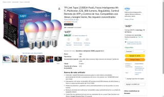 TP-Link Tapo L530E 4-Pack Multicolor por $449 | Amazon