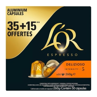 L'OR DELIZIOSO 35+15 (50 capsules) pour Nespresso pour 10,99€ chez Electro Dépôt
