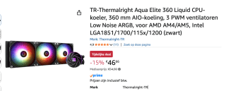 Cooler Master MasterLiquid Core Nex 360 White ARGB voor €46,66 bij Amazon