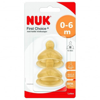 Nuk Tetina Látex Anatómica 0-6 Meses 2uds por 0,99€