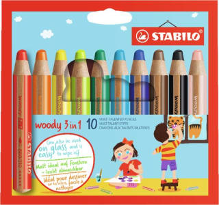 STABILO 880 woody 3-in-1 etui (10 stuks) voor €26,99 bij Bol
