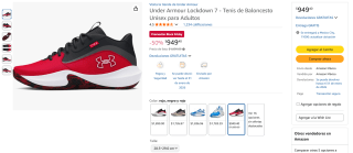 Tenis Under Armour Lockdown 7 de Baloncesto 28.5-29 por $949 | Amazon