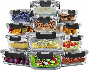 RagaBasics set de 12 contenedores de vidrio herméticos por $469 en Amazon