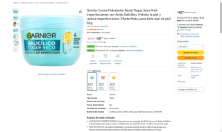 Hidratante Garnier Anti-acne por $48 | Descuento Amazon