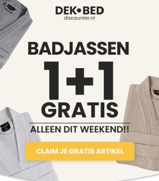 1+1 gratis op badjassen bij Dekbed Discounter