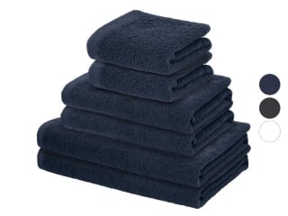 Set de 6 serviettes de bain en éponge à 6,59€