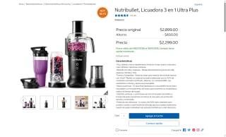 Licuadora 3 en 1 Nutribullet por $2,299 | Oferta Costco